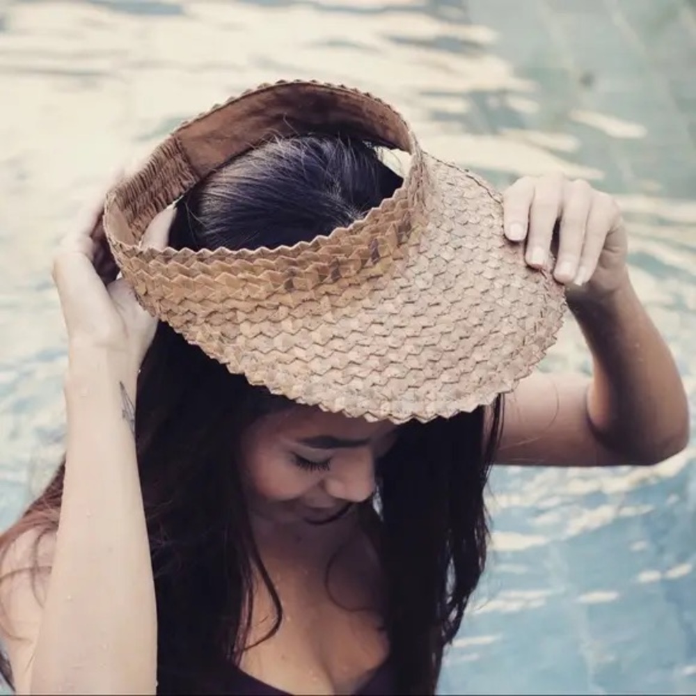 Ave lumi straw sun visor woven beach hat - Picture 5 of 7